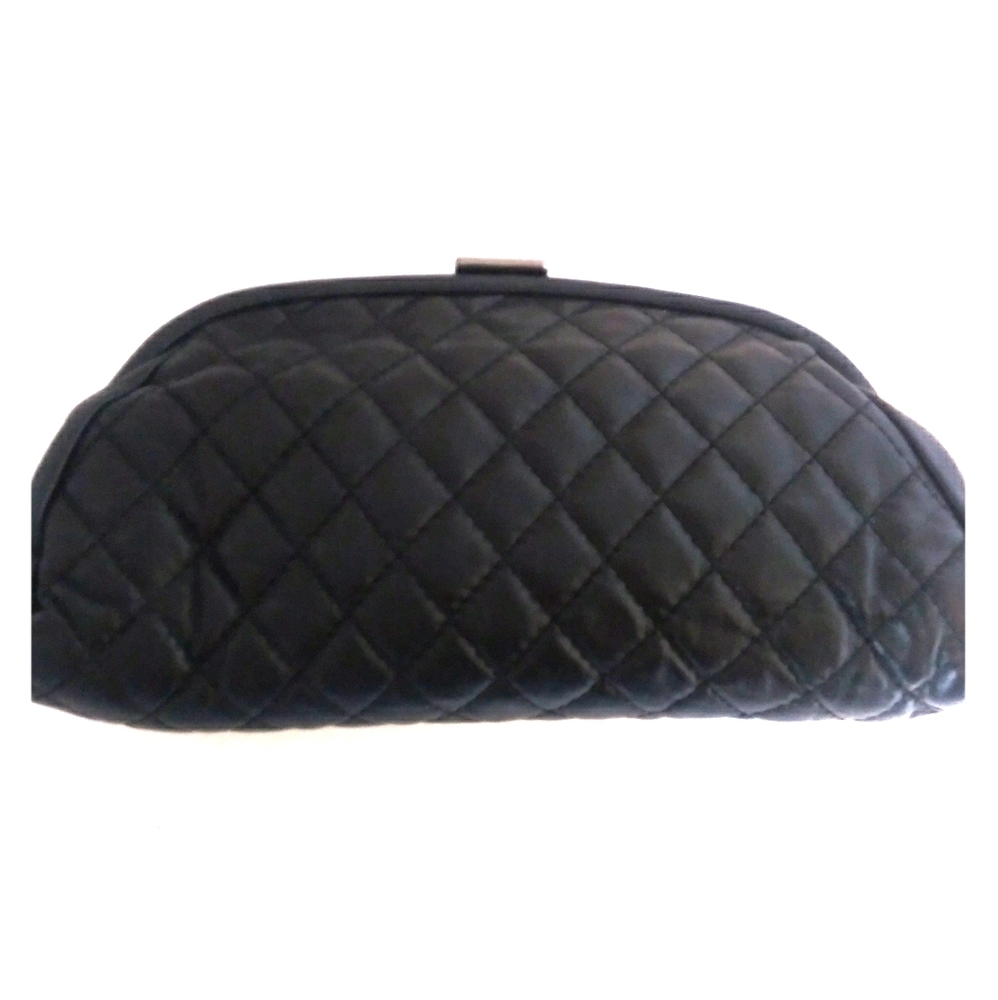 Vtg Chanel timeless clutch bag black